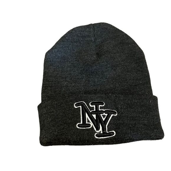 New York NY Dark Grey Black Beanie Hat - Picture 1 of 6